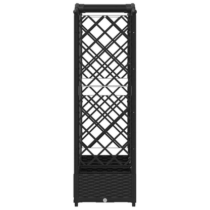 vidaXL Raised Bed with Trellis and Roof Black 203.5 x 40 x 123 cm PP