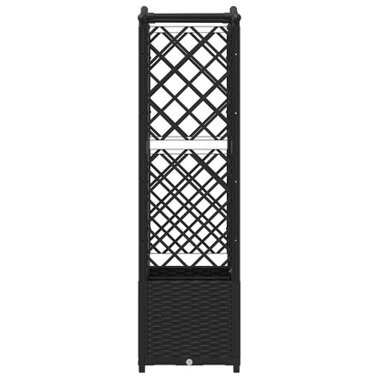 vidaXL Raised Bed with Trellis and Roof Black 122 x 40 x 141 cm PP