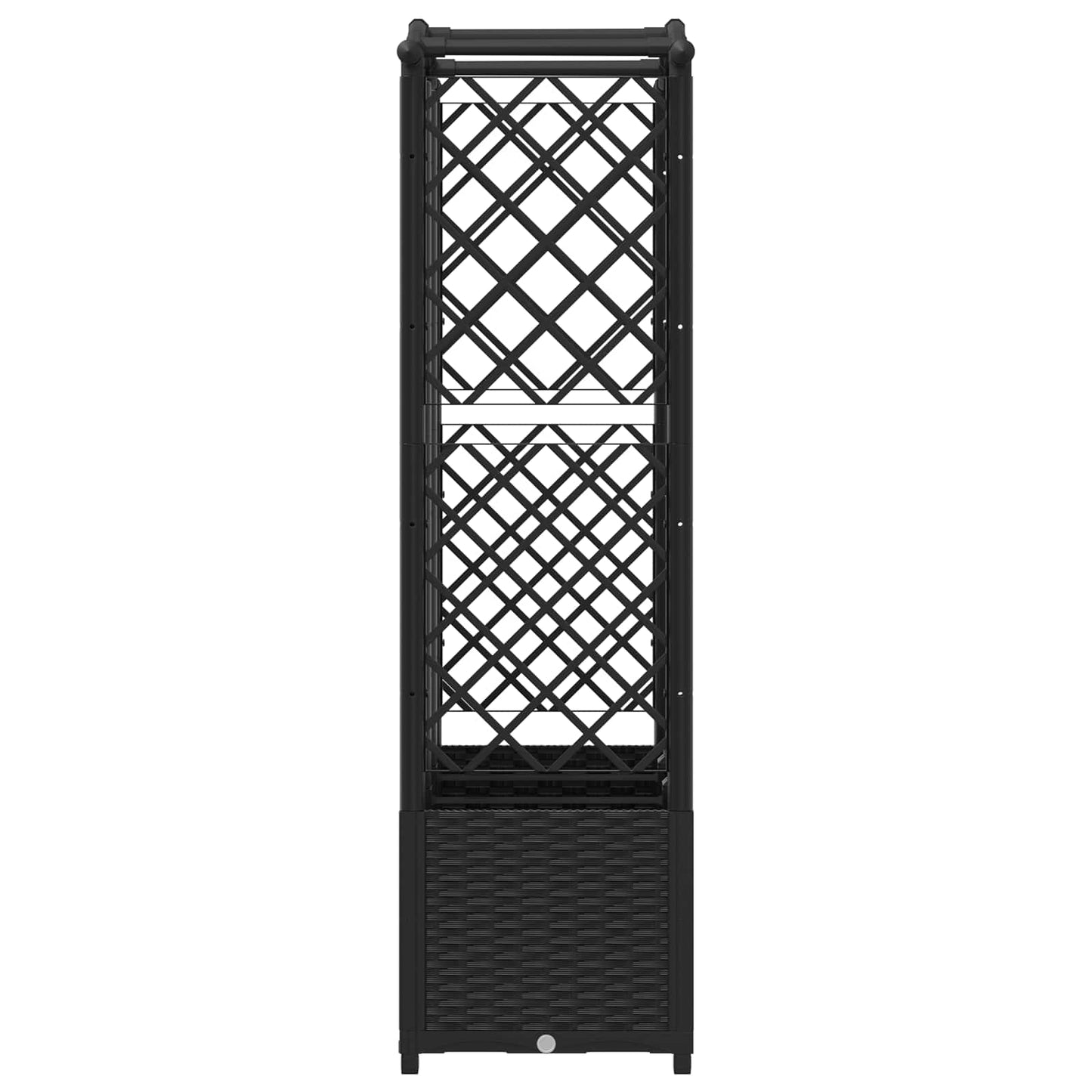 vidaXL Raised Bed with Trellis and Roof Black 163 x 40 x 138 cm PP