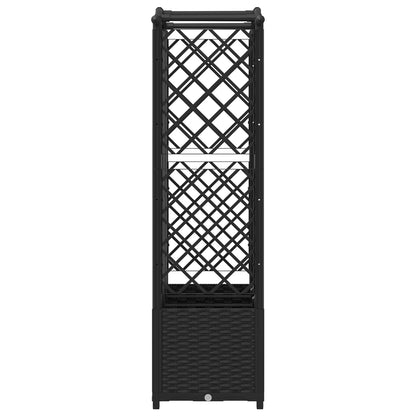 vidaXL Raised Bed with Trellis and Roof Black 163 x 40 x 138 cm PP