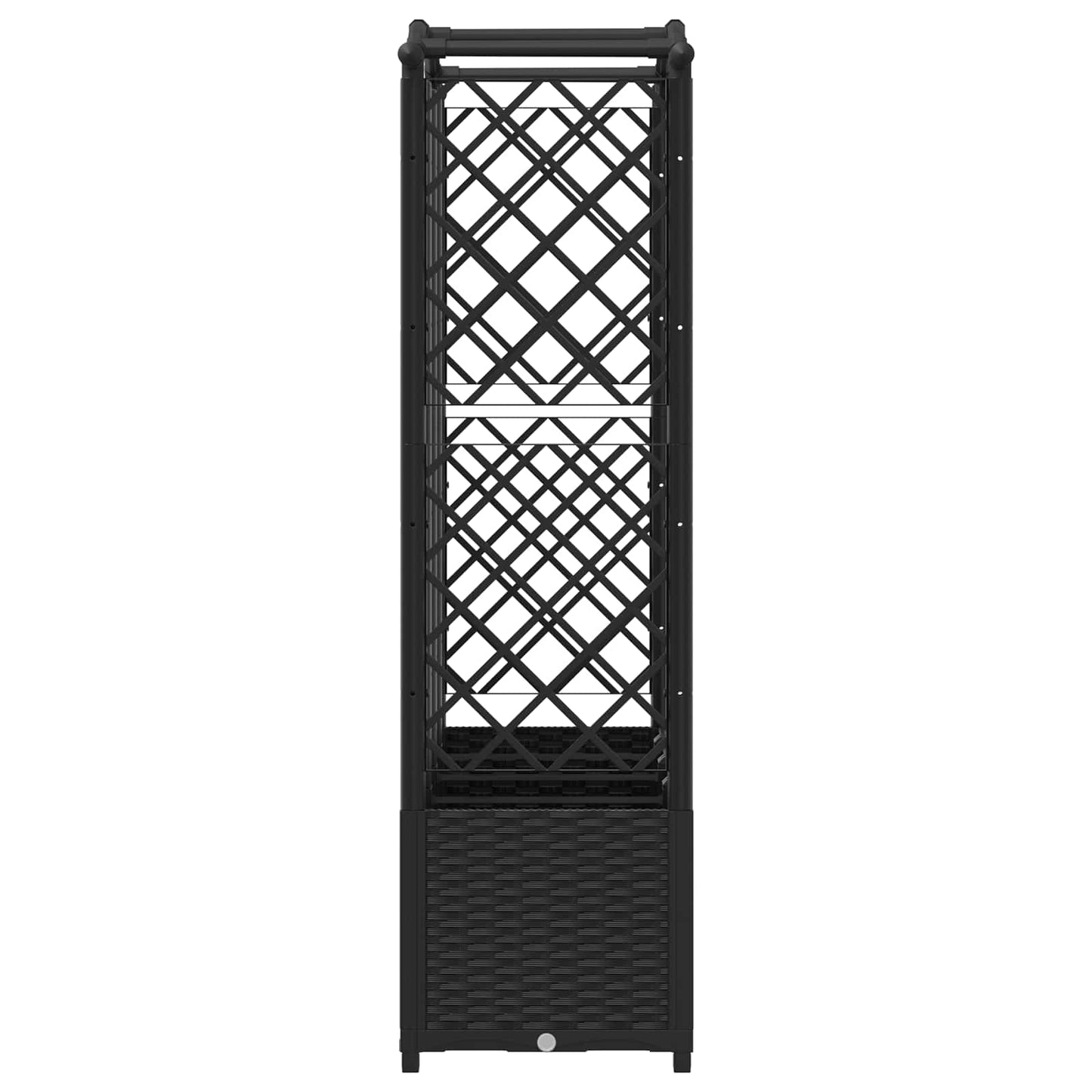 vidaXL Raised Bed with Trellis and Roof Black 204 x 40 x 141 cm PP