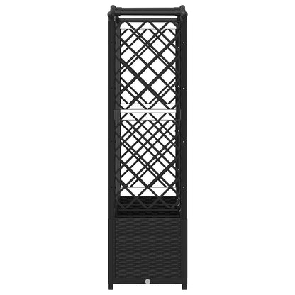 vidaXL Raised Bed with Trellis and Roof Black 204 x 40 x 141 cm PP