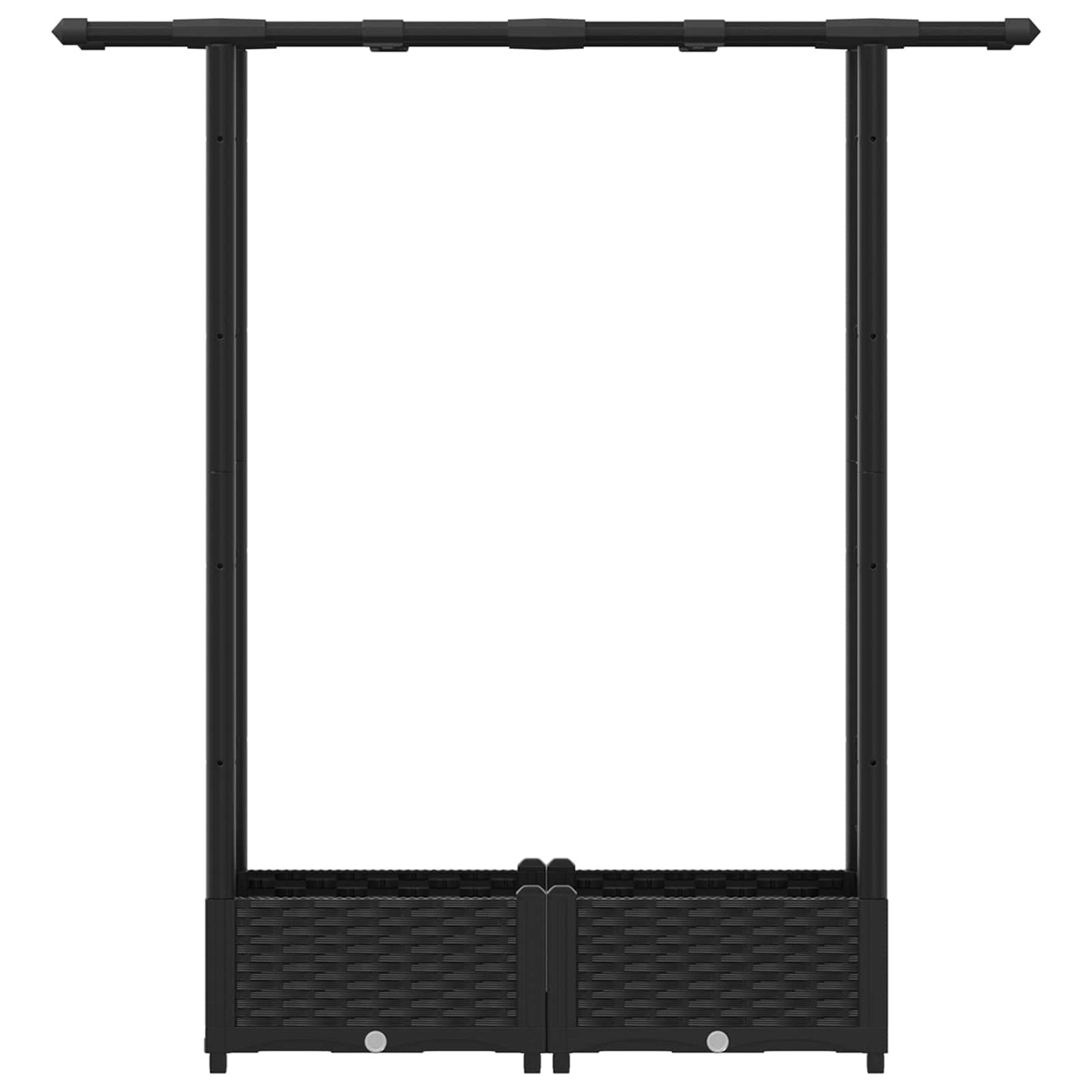 vidaXL Raised Bed with Trellis and Roof Black 122.5 x 40 x 123 cm PP