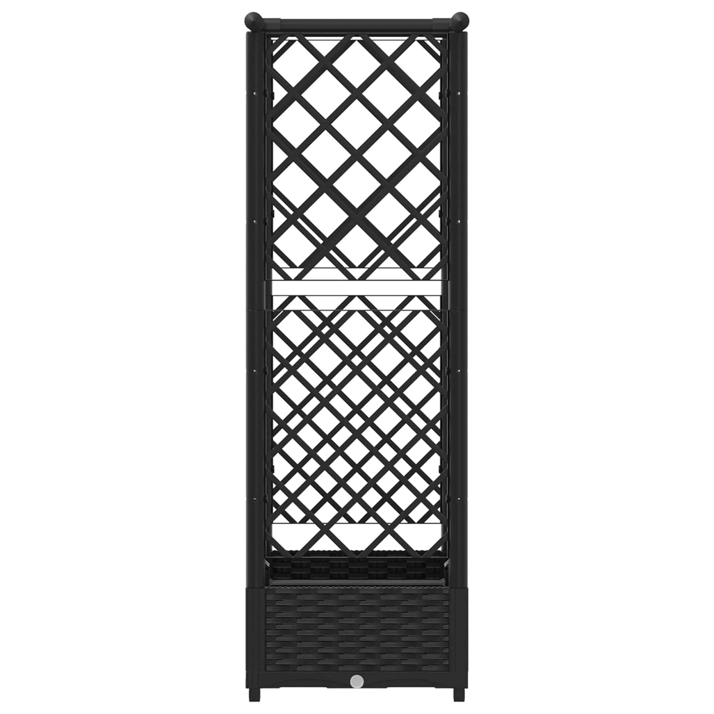 vidaXL Raised Bed with Trellis and Roof Black 122.5 x 40 x 123 cm PP