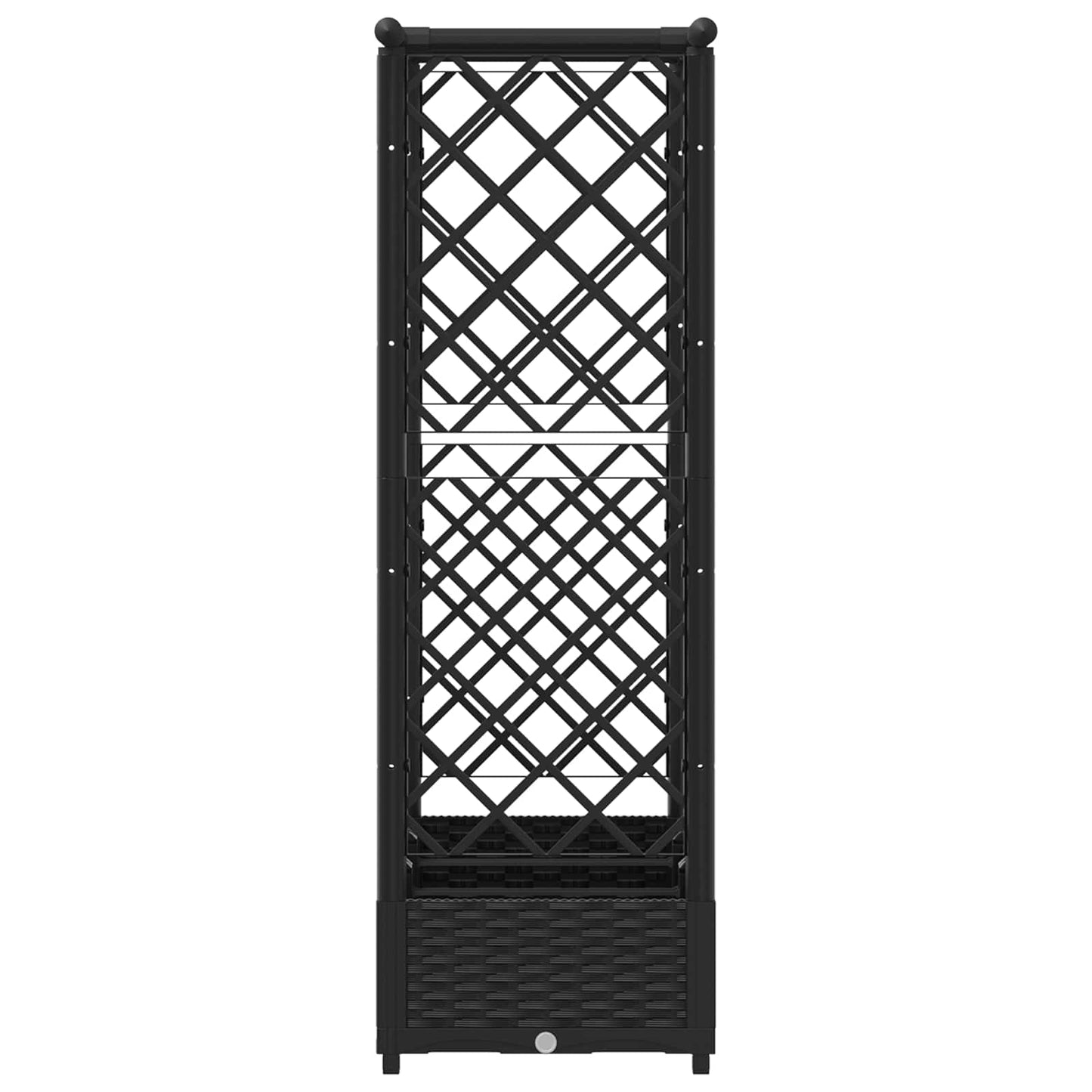 vidaXL Raised Bed with Trellis and Roof Black 164 x 40 x 123 cm PP