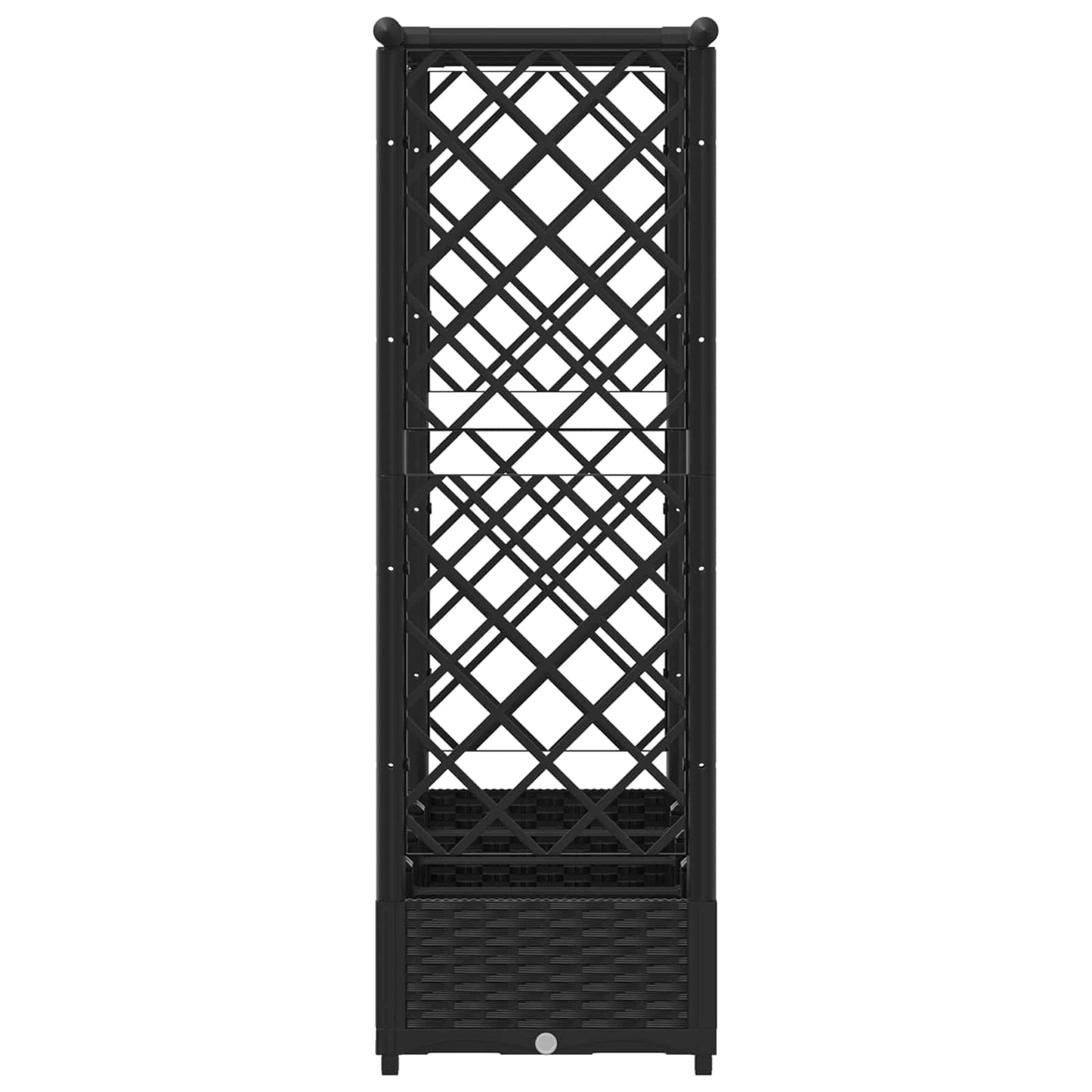 vidaXL Raised Bed with Trellis and Roof Black 203 x 40 x 123 cm PP
