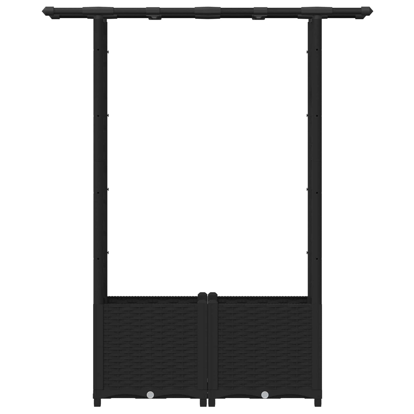 vidaXL Raised Bed with Trellis and Roof Black 124.5 x 40 x 136 cm PP