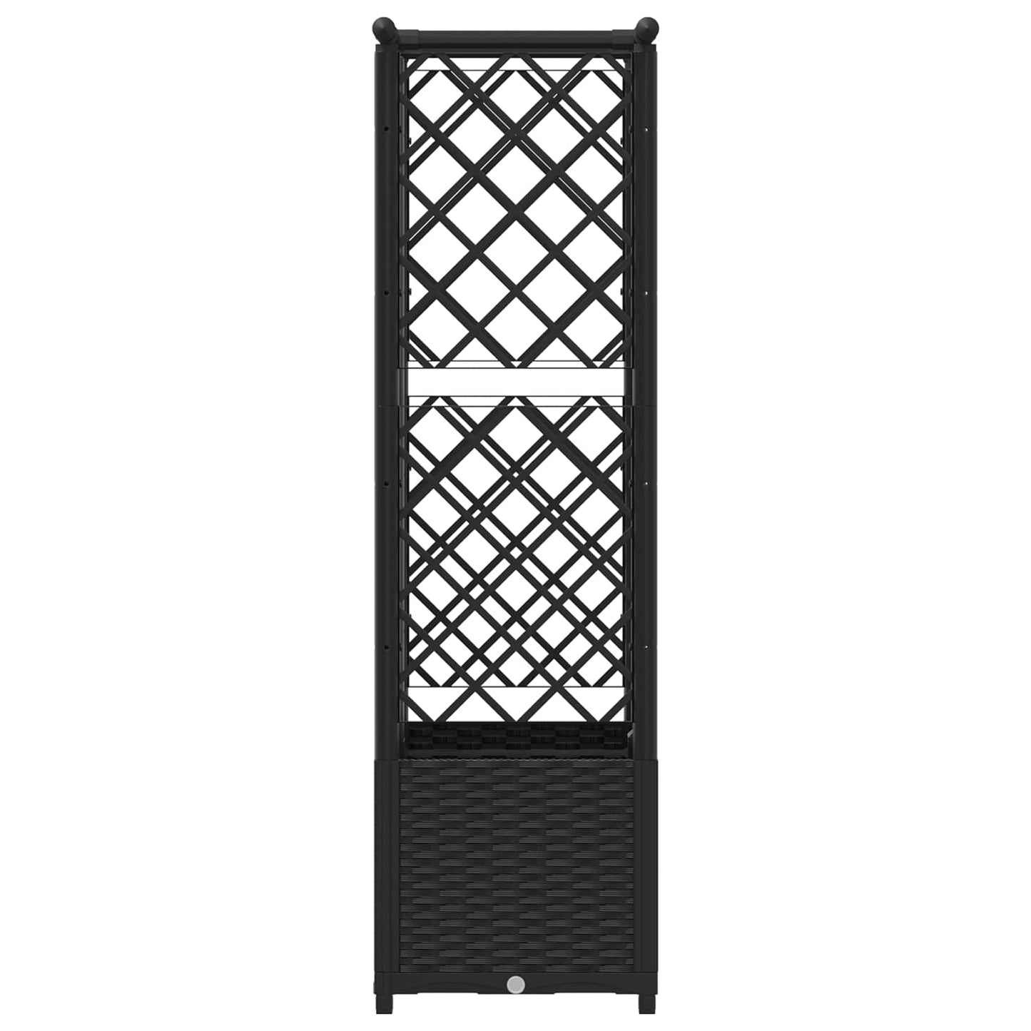 vidaXL Raised Bed with Trellis and Roof Black 124.5 x 40 x 138 cm PP