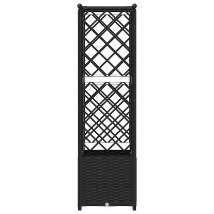 vidaXL Raised Bed with Trellis and Roof Black 124.5 x 40 x 138 cm PP