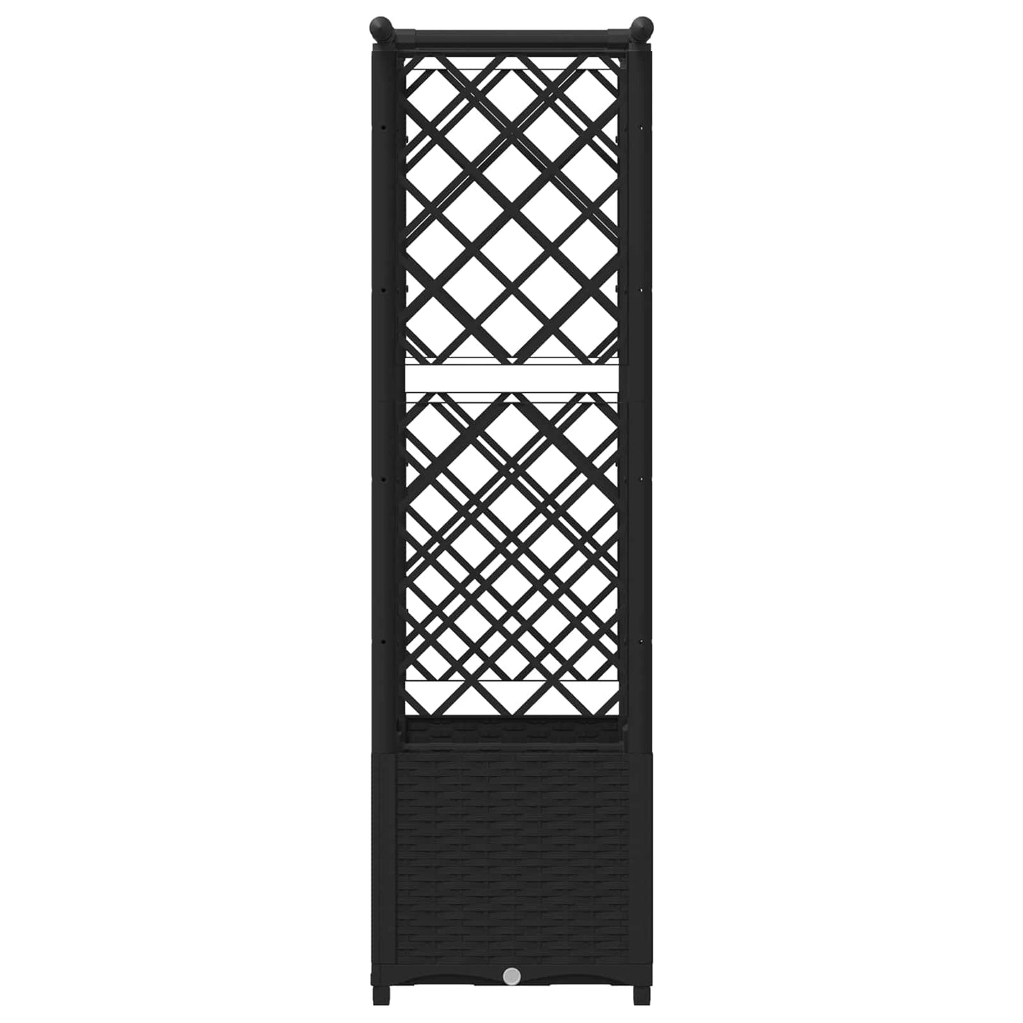 vidaXL Raised Bed with Trellis and Roof Black 124.5 x 40 x 136 cm PP