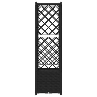 vidaXL Raised Bed with Trellis and Roof Black 124.5 x 40 x 136 cm PP