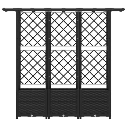 vidaXL Raised Bed with Trellis and Roof Black 162.5 x 40 x 138 cm PP