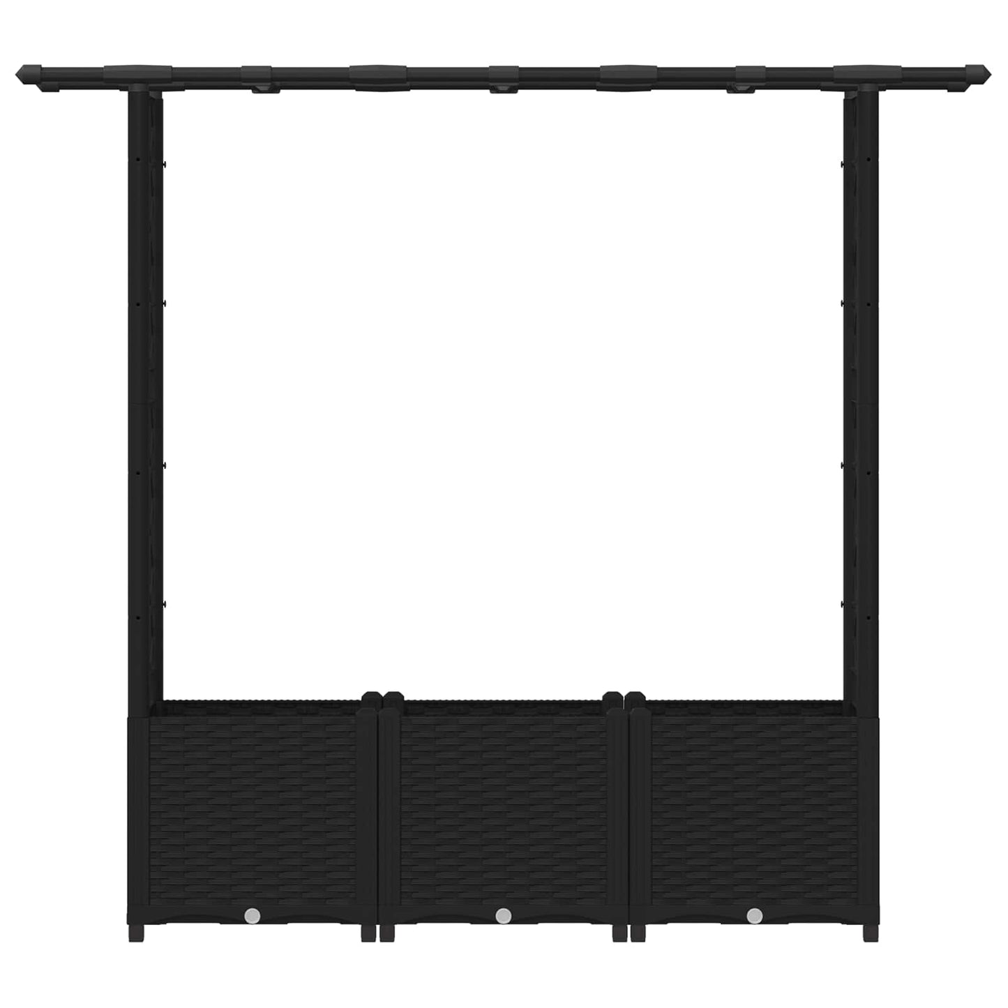 vidaXL Raised Bed with Trellis and Roof Black 162.5 x 40 x 136 cm PP