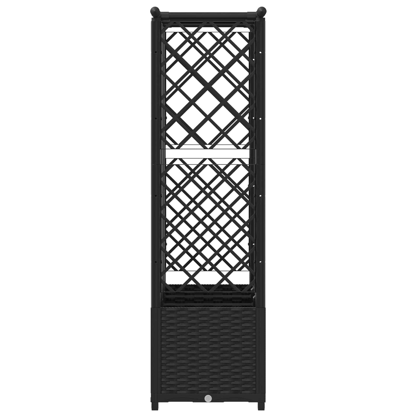 vidaXL Raised Bed with Trellis and Roof Black 162.5 x 40 x 138 cm PP