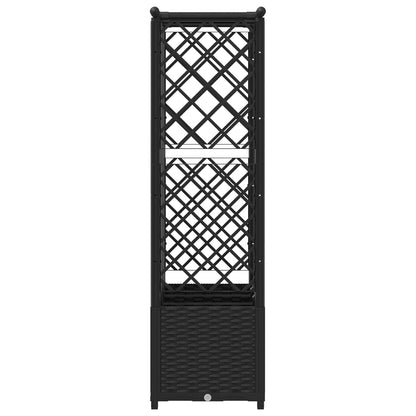 vidaXL Raised Bed with Trellis and Roof Black 162.5 x 40 x 138 cm PP