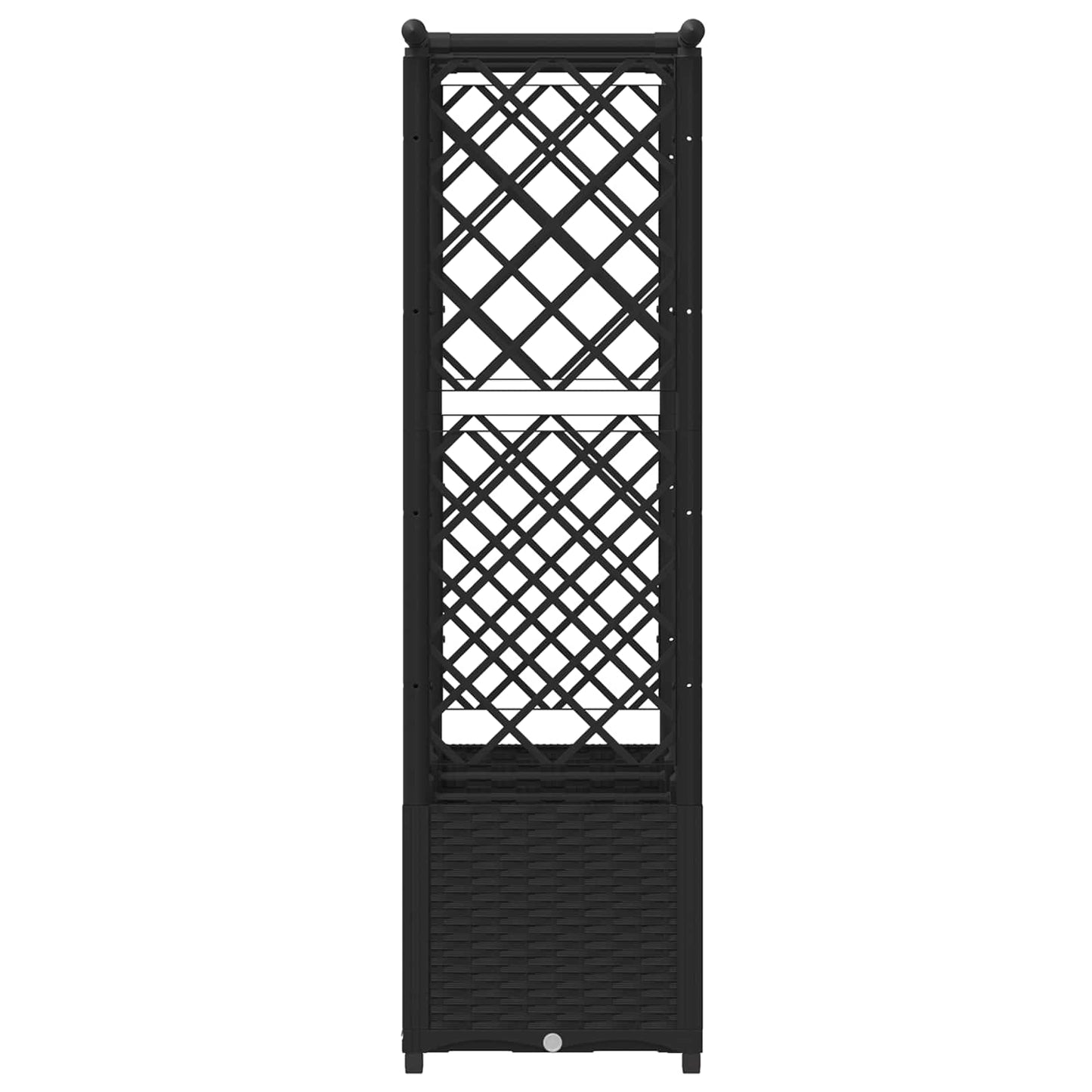 vidaXL Raised Bed with Trellis and Roof Black 162.5 x 40 x 136 cm PP