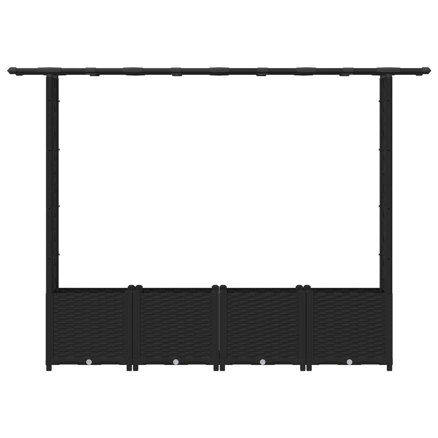 vidaXL Raised Bed with Trellis and Roof Black 203 x 40 x 136 cm PP