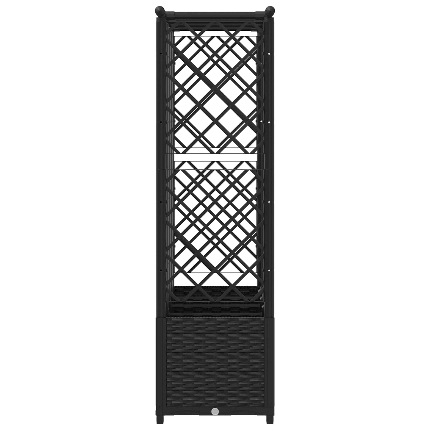 vidaXL Raised Bed with Trellis and Roof Black 203 x 40 x 138 cm PP