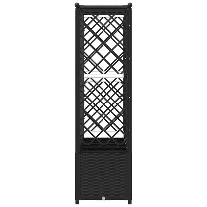 vidaXL Raised Bed with Trellis and Roof Black 203 x 40 x 138 cm PP