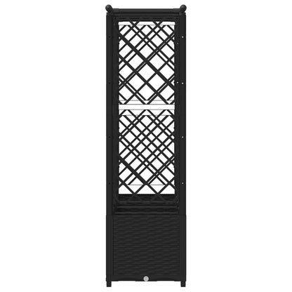vidaXL Raised Bed with Trellis and Roof Black 203 x 40 x 136 cm PP