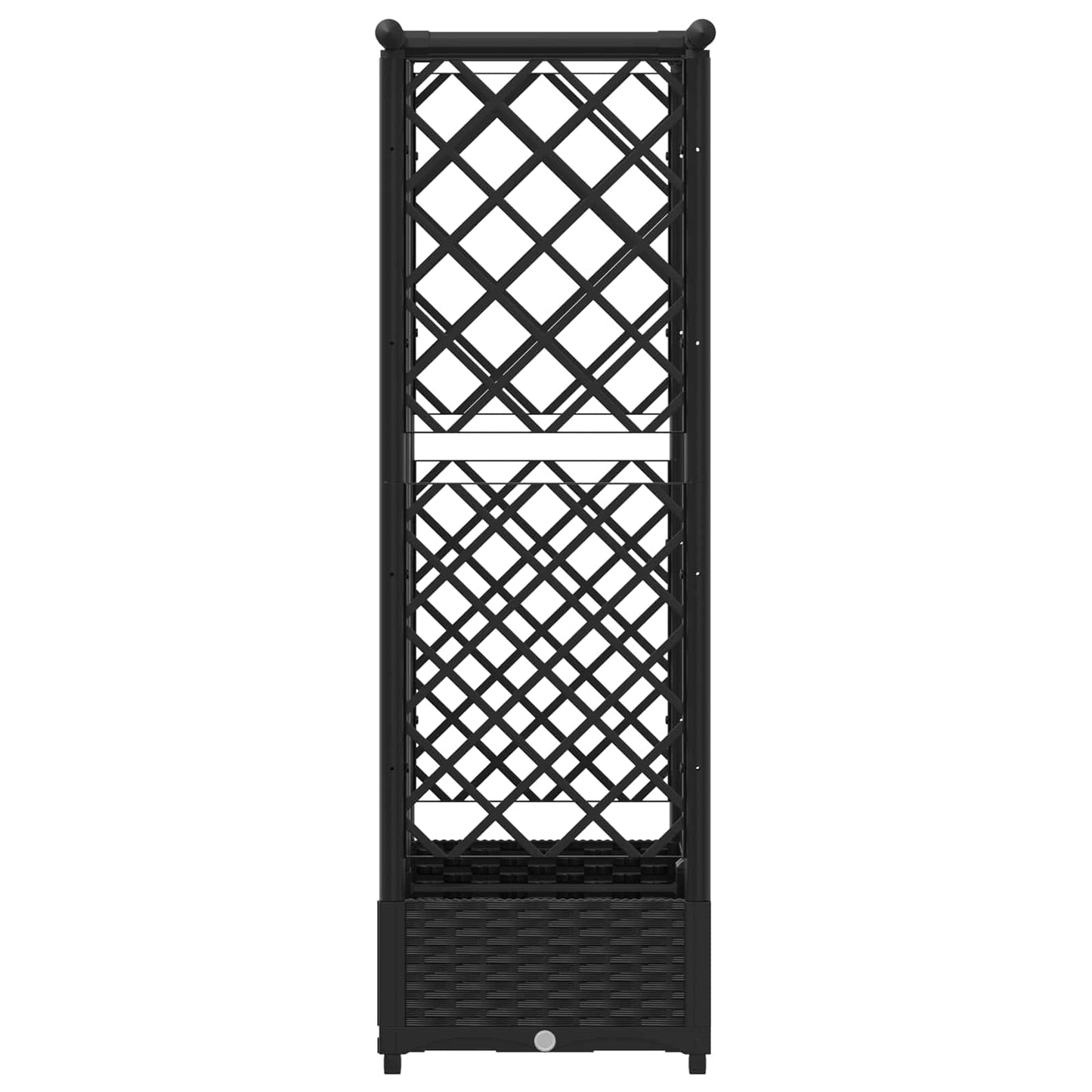 vidaXL Raised Bed with Trellis and Roof Black 124 x 40 x 123 cm PP