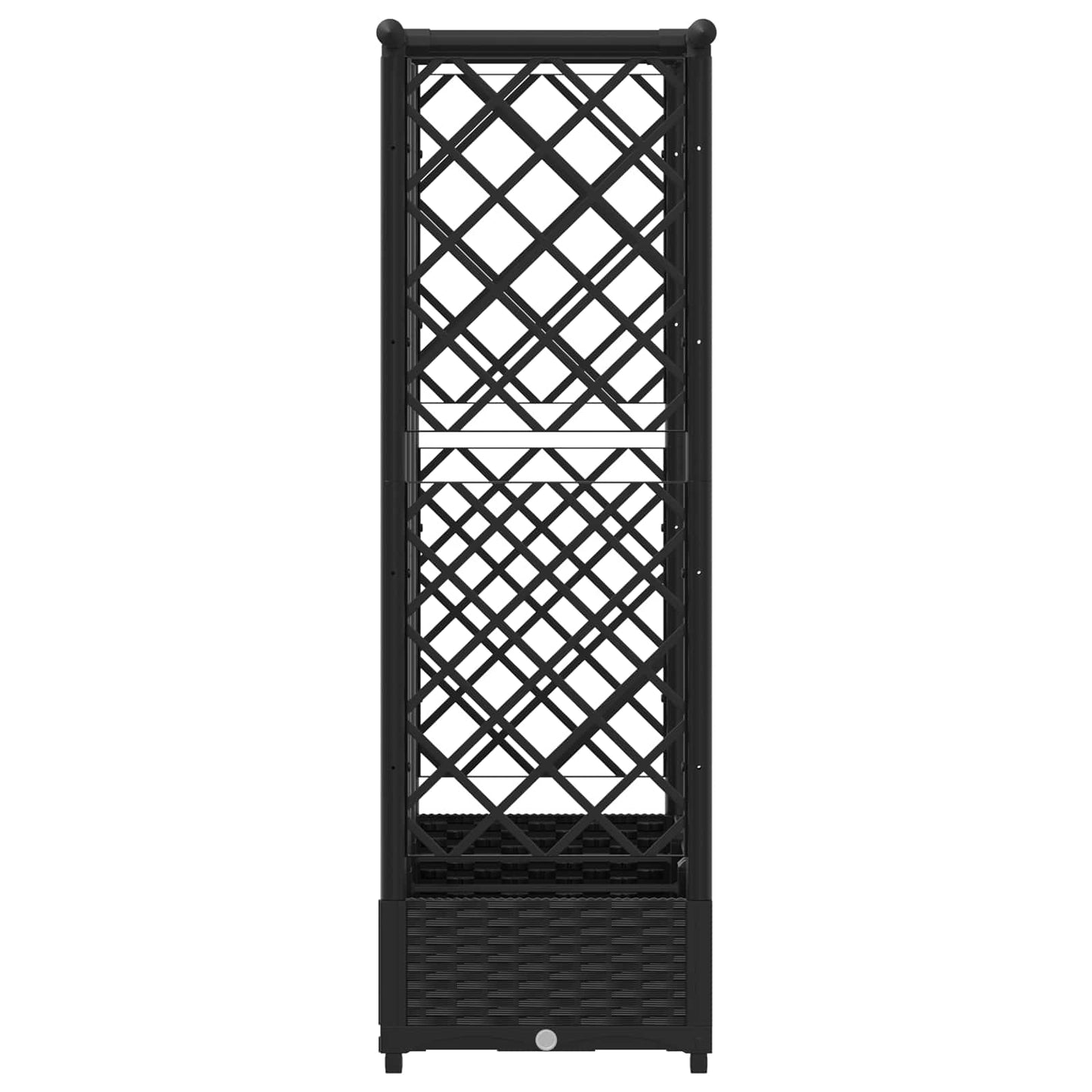 vidaXL Raised Bed with Trellis and Roof Black 164 x 40 x 123 cm PP