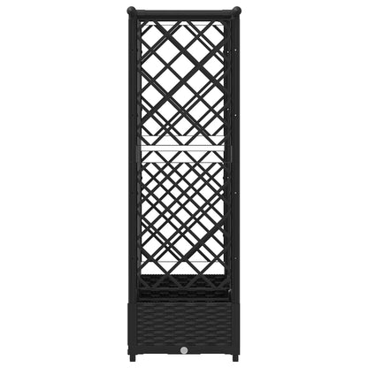 vidaXL Raised Bed with Trellis and Roof Black 164 x 40 x 123 cm PP