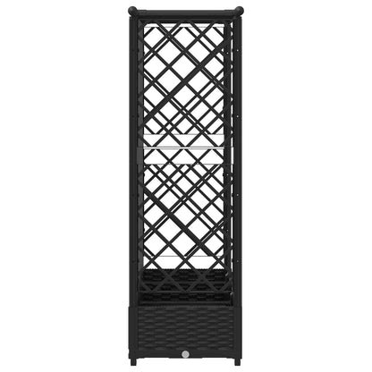 vidaXL Raised Bed with Trellis and Roof Black 202.5 x 40 x 121 cm PP