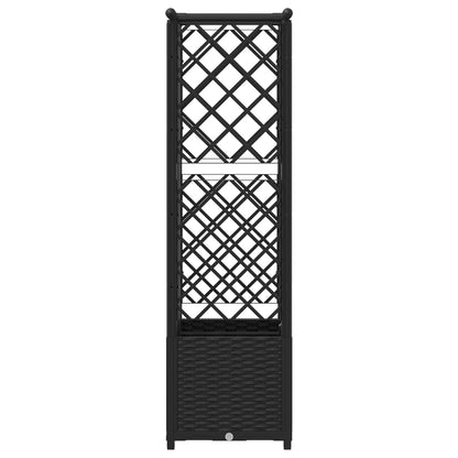 vidaXL Raised Bed with Trellis and Roof Black 124 x 40 x 138 cm PP
