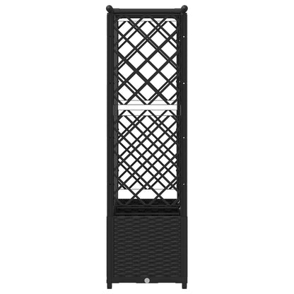 vidaXL Raised Bed with Trellis and Roof Black 163.5 x 40 x 138 cm PP