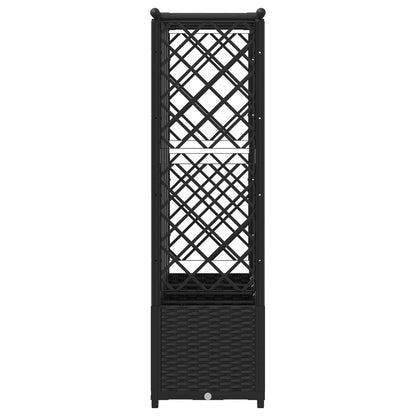 vidaXL Raised Bed with Trellis and Roof Black 202 x 40 x 138 cm PP