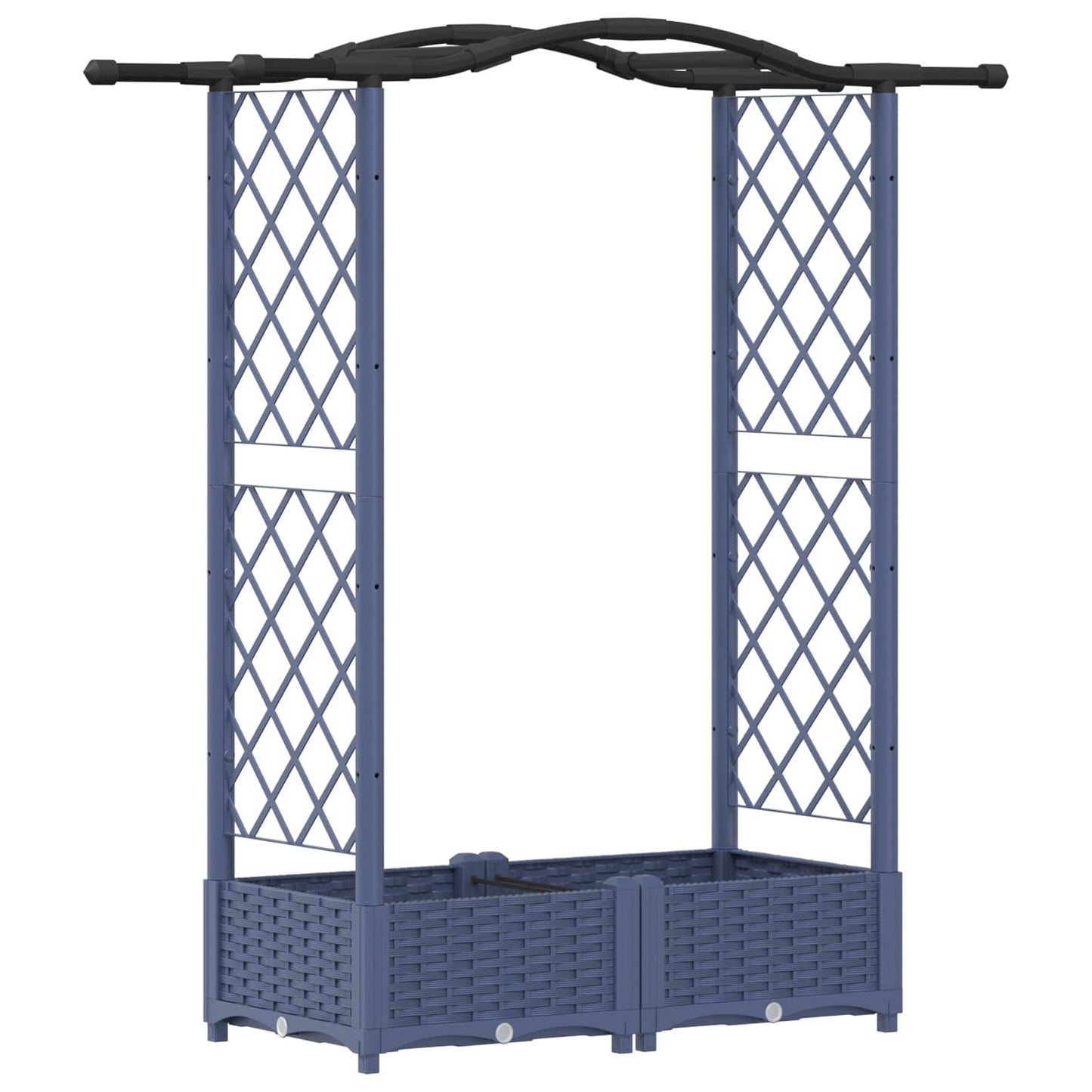 vidaXL Raised Bed with Trellis and Roof Grey 124 x 40 x 125 cm PP