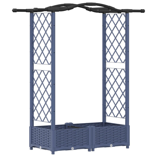 vidaXL Raised Bed with Trellis and Roof Grey 124 x 40 x 123 cm PP