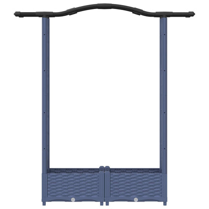 vidaXL Raised Bed with Trellis and Roof Grey 124 x 40 x 125 cm PP