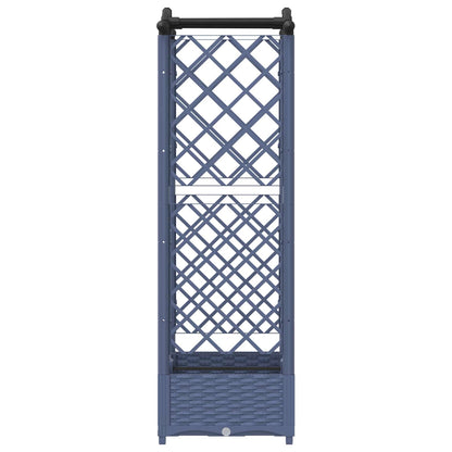 vidaXL Raised Bed with Trellis and Roof Grey 124 x 40 x 125 cm PP
