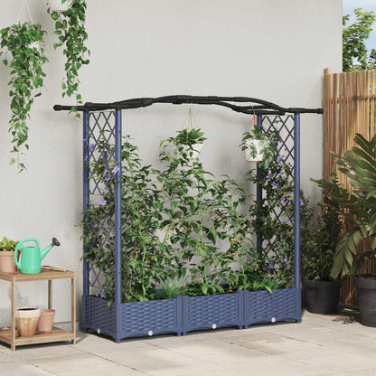 vidaXL Raised Bed with Trellis and Roof Grey 169 x 40 x 125 cm PP