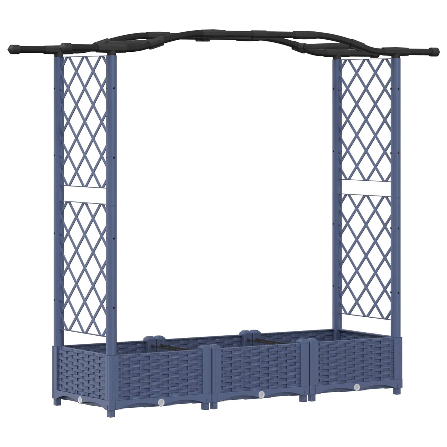 vidaXL Raised Bed with Trellis and Roof Grey 169 x 40 x 125 cm PP