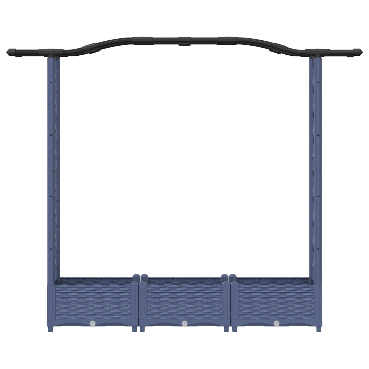 vidaXL Raised Bed with Trellis and Roof Grey 169 x 40 x 125 cm PP
