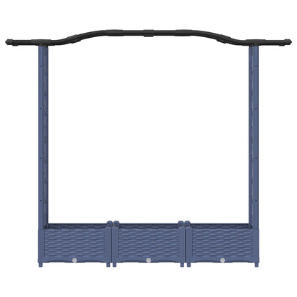 vidaXL Raised Bed with Trellis and Roof Grey 169 x 40 x 125 cm PP