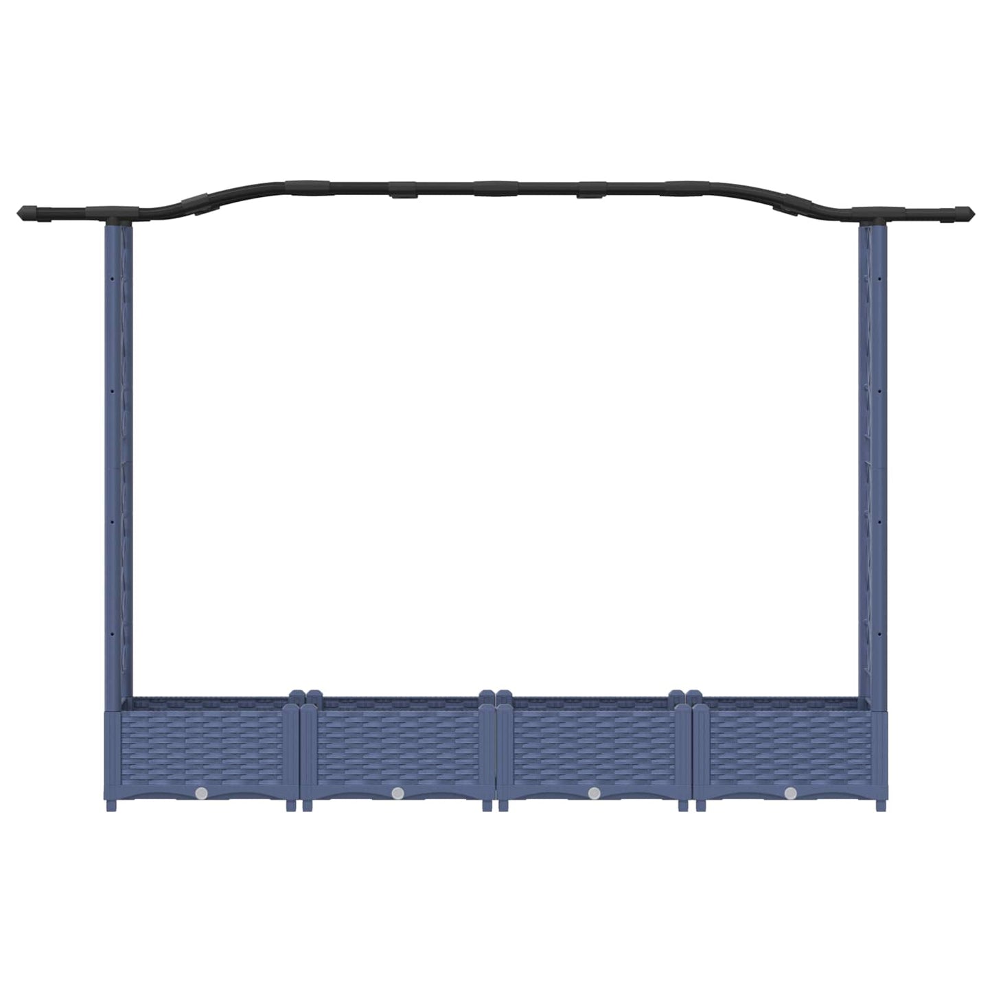 vidaXL Raised Bed with Trellis and Roof Grey 207 x 40 x 126 cm PP
