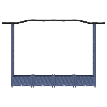 vidaXL Raised Bed with Trellis and Roof Grey 207 x 40 x 126 cm PP