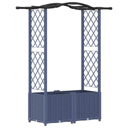 vidaXL Raised Bed with Trellis and Roof Grey 125 x 40 x 138 cm PP