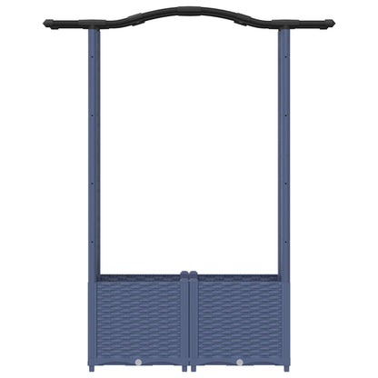vidaXL Raised Bed with Trellis and Roof Grey 125 x 40 x 138 cm PP