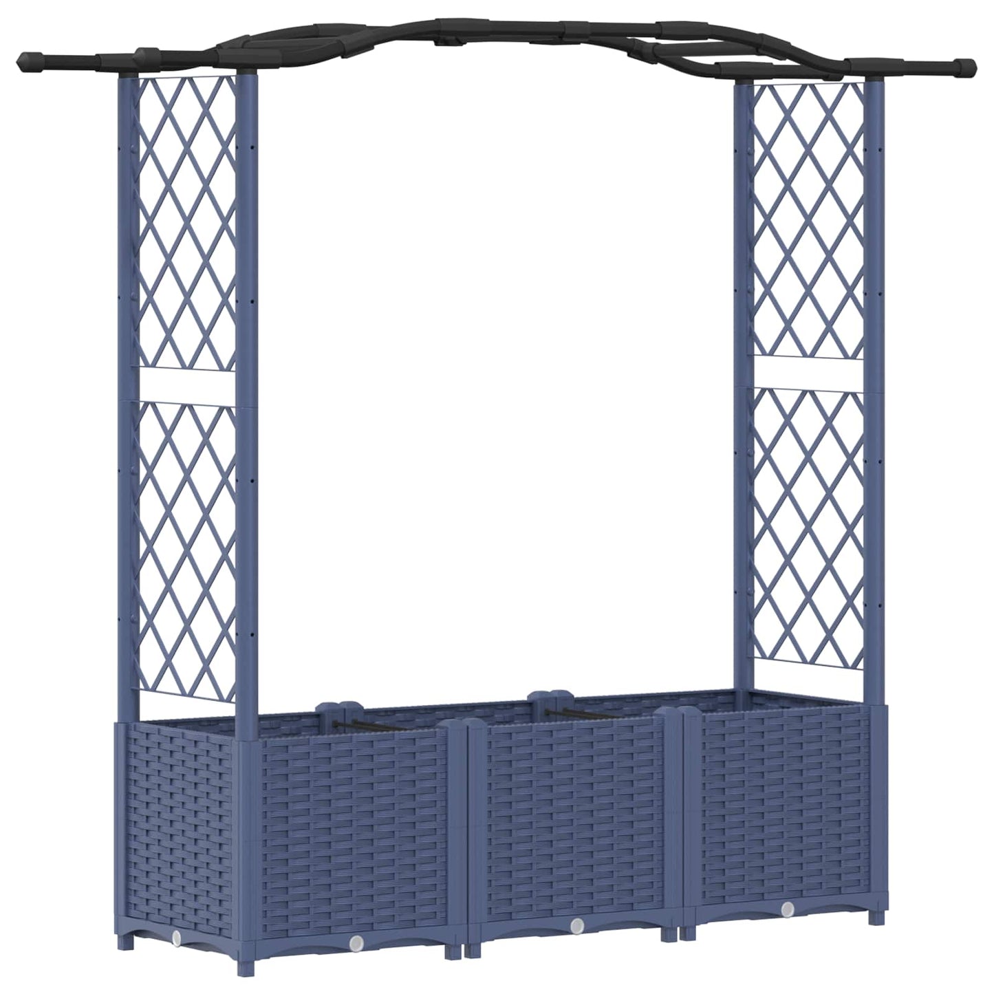 vidaXL Raised Bed with Trellis and Roof Grey 164 x 40 x 142 cm PP
