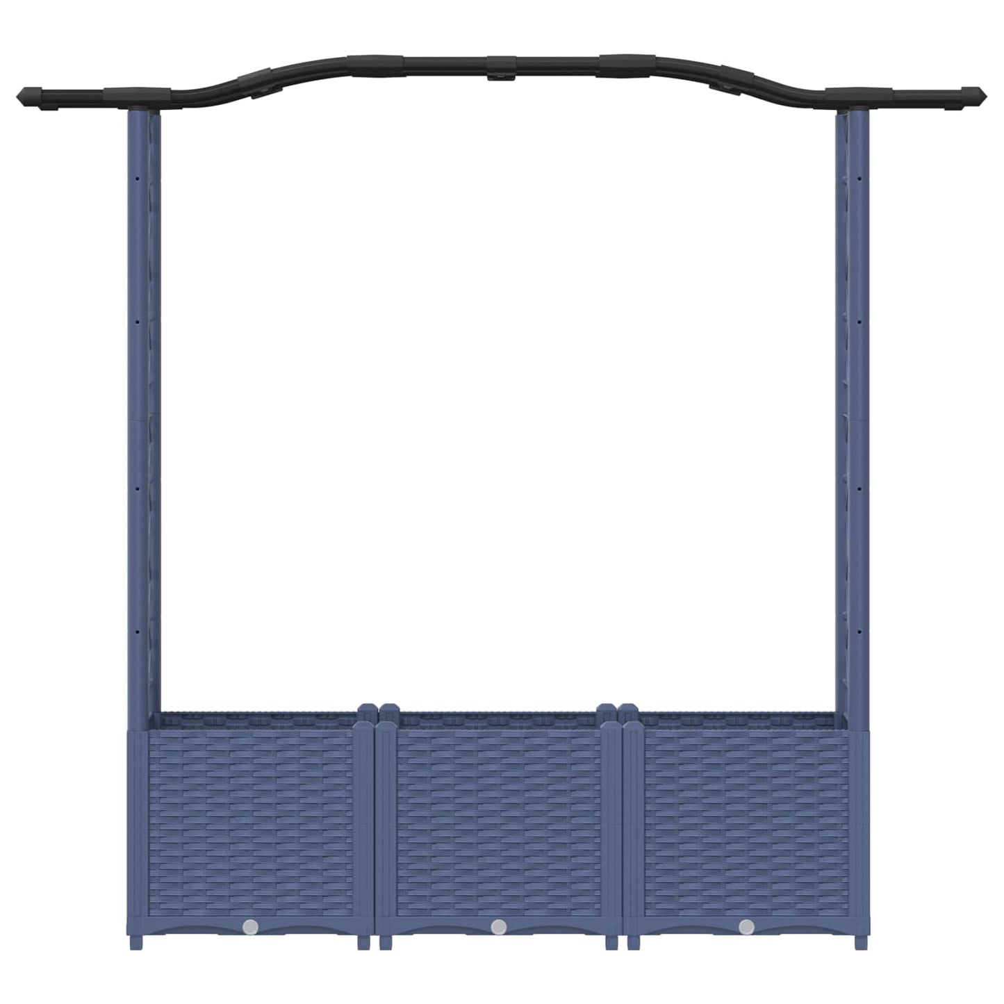 vidaXL Raised Bed with Trellis and Roof Grey 164 x 40 x 142 cm PP