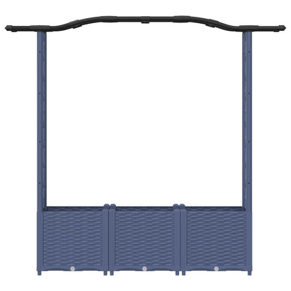 vidaXL Raised Bed with Trellis and Roof Grey 164 x 40 x 142 cm PP