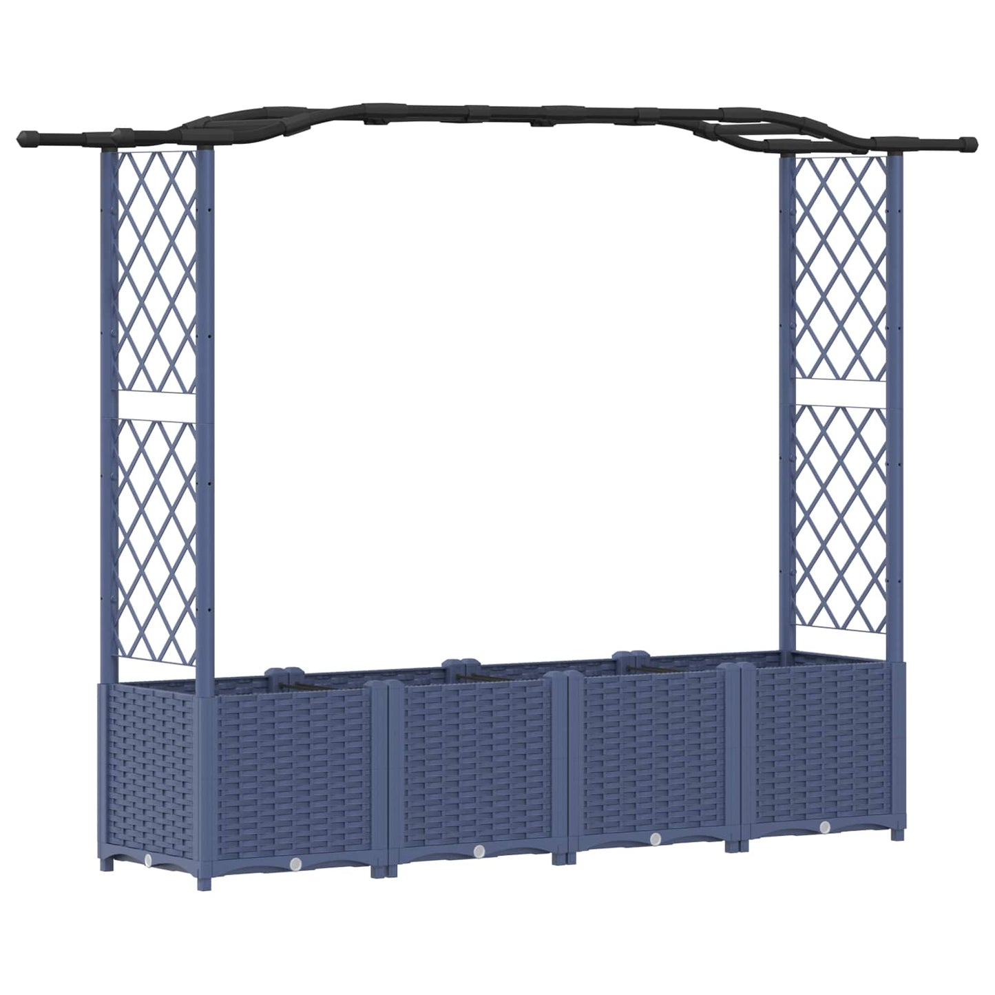 vidaXL Raised Bed with Trellis and Roof Grey 204 x 40 x 141 cm PP