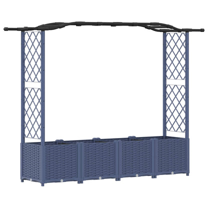 vidaXL Raised Bed with Trellis and Roof Grey 204 x 40 x 141 cm PP