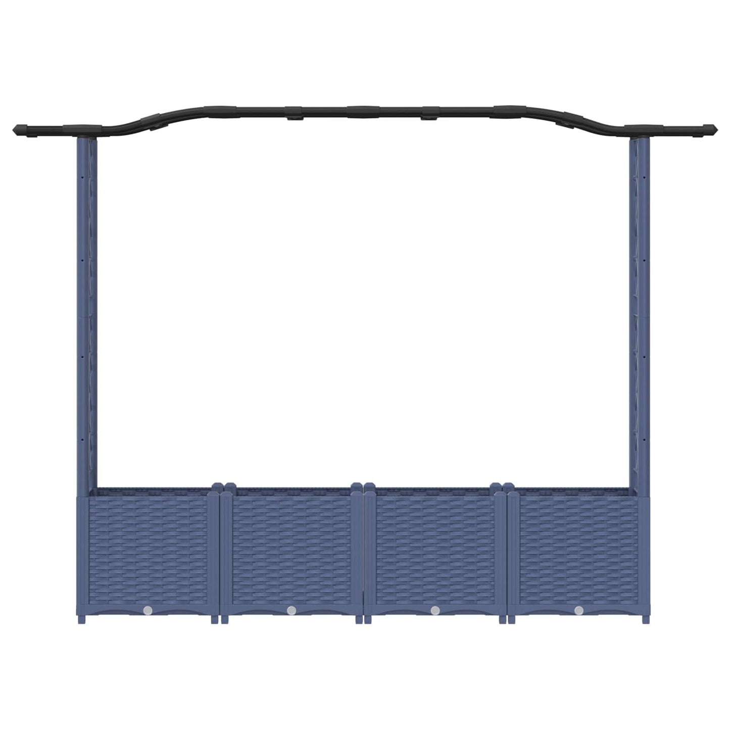 vidaXL Raised Bed with Trellis and Roof Grey 204 x 40 x 141 cm PP