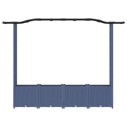 vidaXL Raised Bed with Trellis and Roof Grey 204 x 40 x 141 cm PP